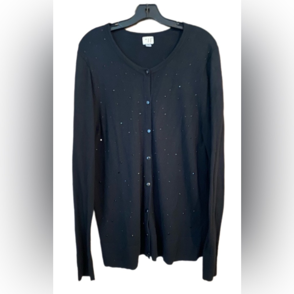 Beautiful 🖤✨ Rhinestone Black Cardigan 2XL